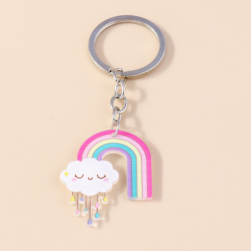 Venta al por mayor Llavero acrílico del arco iris